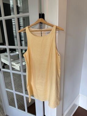 Reformation Jessi Linen Mini Dress Size 4 Pale Yellow (Parmesan) Sleeveless